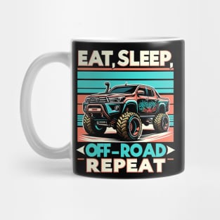 4x4 Adventure Series: 'Eat, Sleep, Off-Road, Repeat' Off-Roading Tee Mug